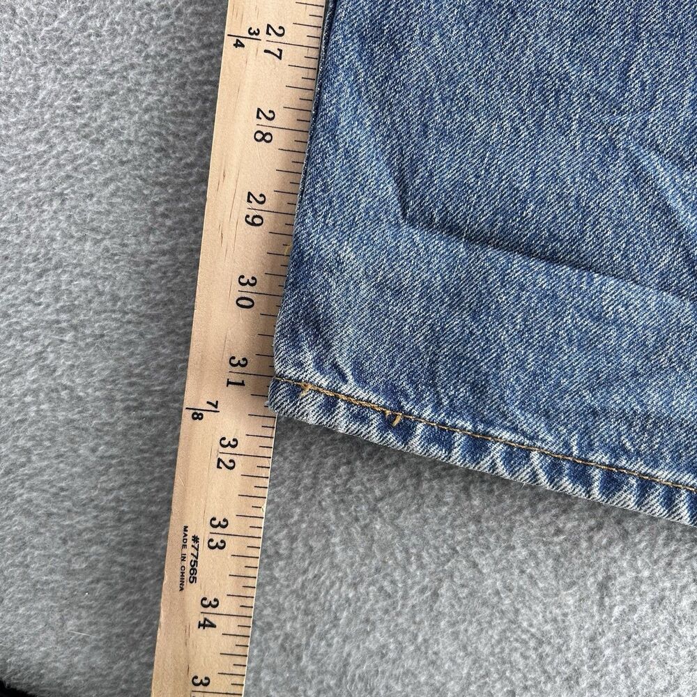 Levis 501 Original Button Fly Jeans Men 36x32 Straight Leg Blue Denim Irregular - Picture 14 of 16